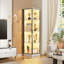 White 4-Tier Corner Display Cabinet with LED Lights & Magnetic Lock