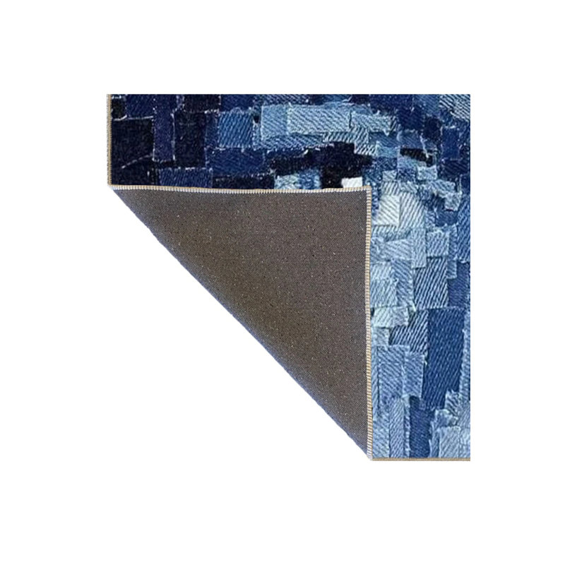 Blue Themed Abstract Eye Patterned Creative Modern Decorative Carpet, Rectangle 2'4" x 4'