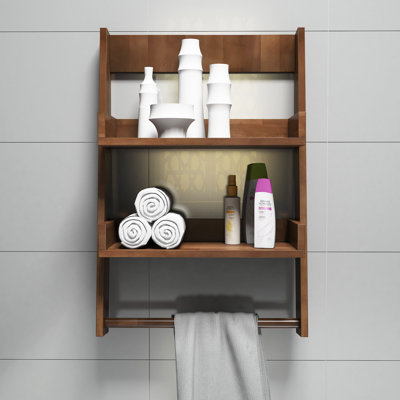 Tablette décorative en bois de pin massif 2 pièces Cicero