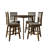 5-Piece Counter-Height Dining Set with Swivel Chairs and 45-Inch Round Table, Brown-1336489406
