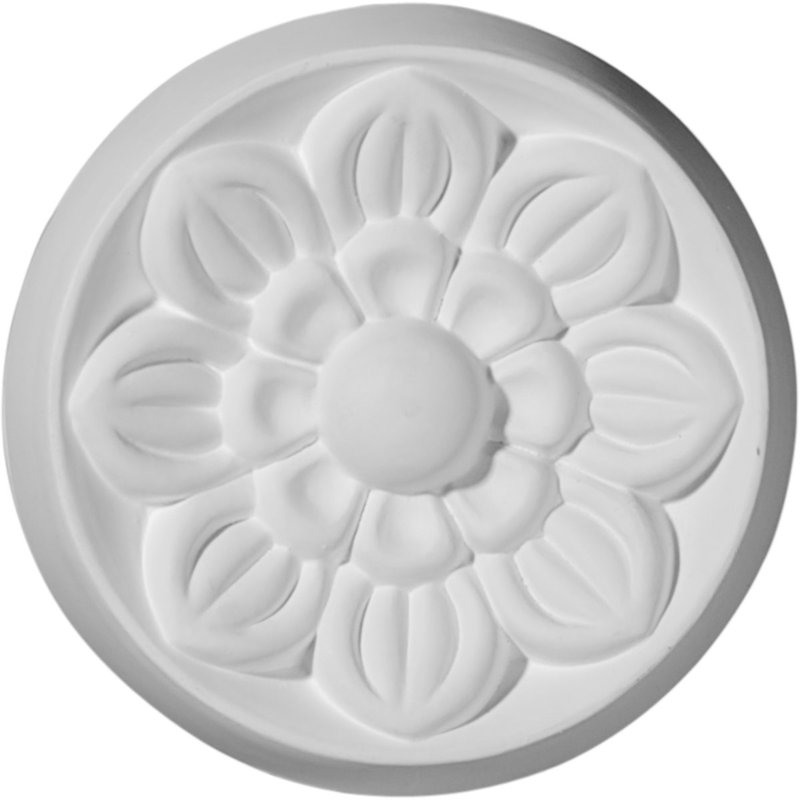 White Urethane Flower Rosette Applique 3.875''