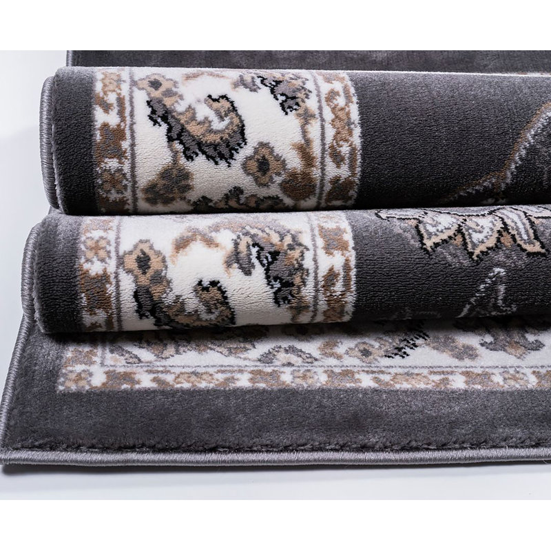 Gudella - Tapis turc - GRIS, Rectangle 9 pi 2 po x 12 pi 2 po