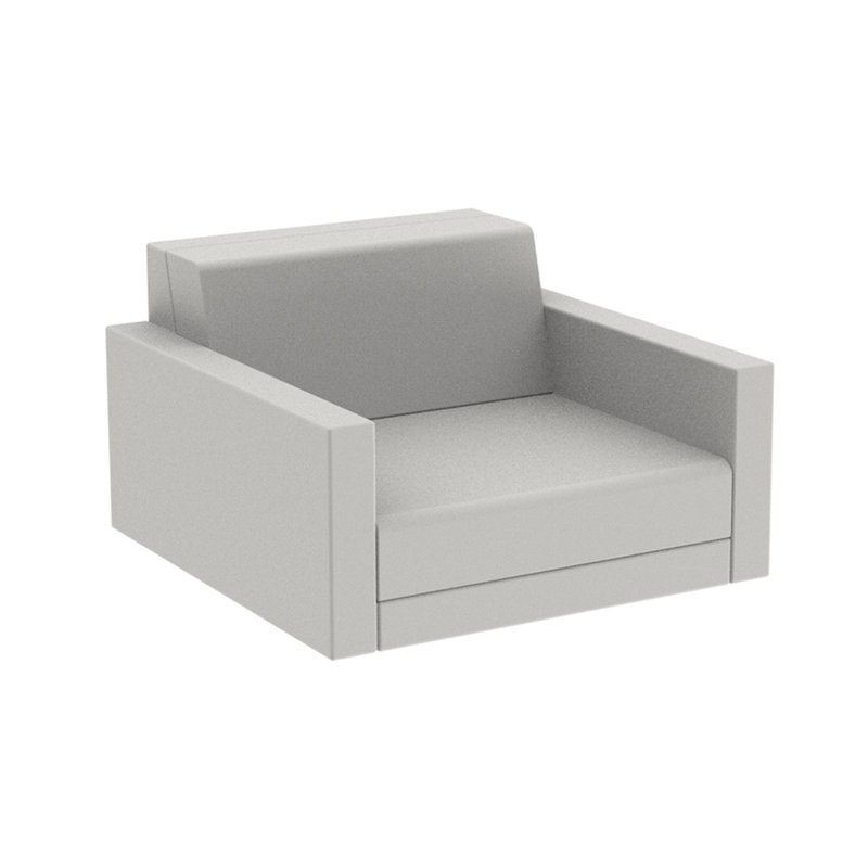 Chaise de patio avec coussins Pixel, Écru