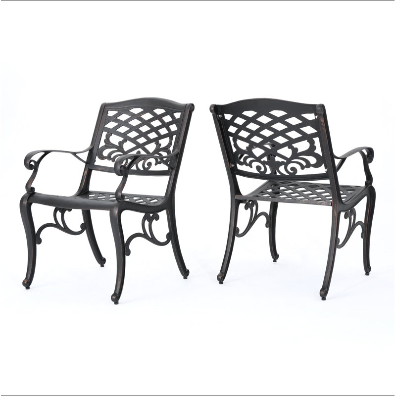 Chaise avec accoudoirs PHOENIX (ensemble de 2), Noir