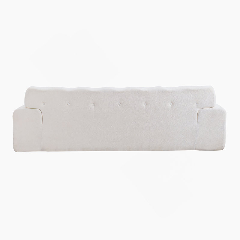 Canapé 88 po à 3 places capitonné 88 po Cloud - Aucun assemblage requis, Blanc