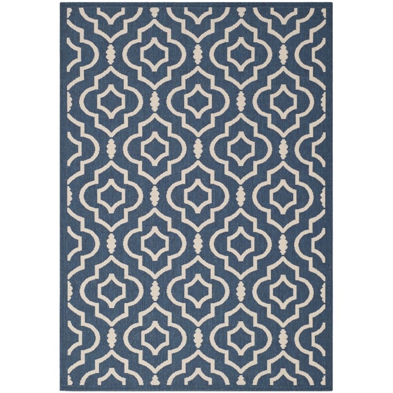 Mandel Geometric Hand Woven Indoor / Outdoor Area Rug, Rectangle 79 x 152 cm