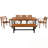 7 Pieces Patio Dining Set with long bench and 5 Chairs