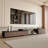 Mid-century Modern Extendable TV Stand for TVs up to 85" with Storage Drawers and Open Shelf
