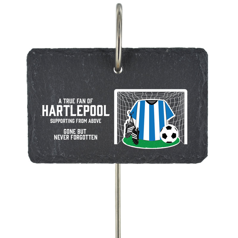 Bluntson Hartlepool Fan Football Slate Grave Marker Memorial Plaque