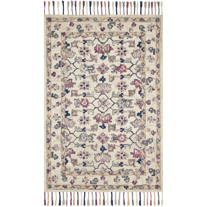 Braaten Hand Hooked Wool Oriental Indoor Rug, Rectangle 7'9" x 9'9"