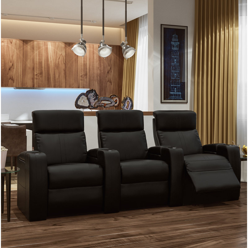 Canapé power home, Simili cuir, Noir