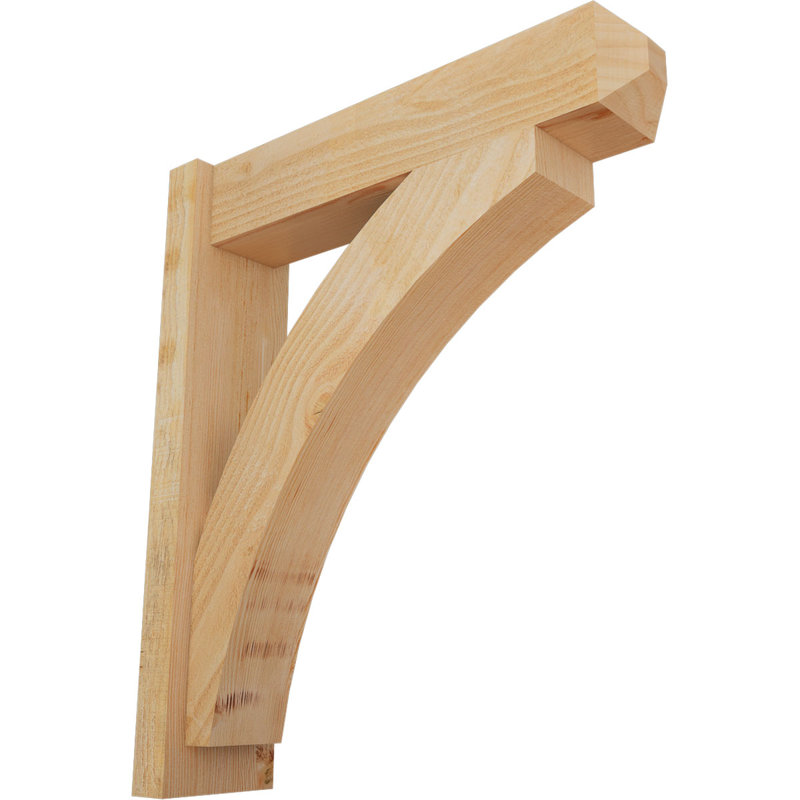 Persienne en bois rustique Thorton Craftsman, Sapin Douglas de 6 po (sciage brut), H 28 po x P 24 po