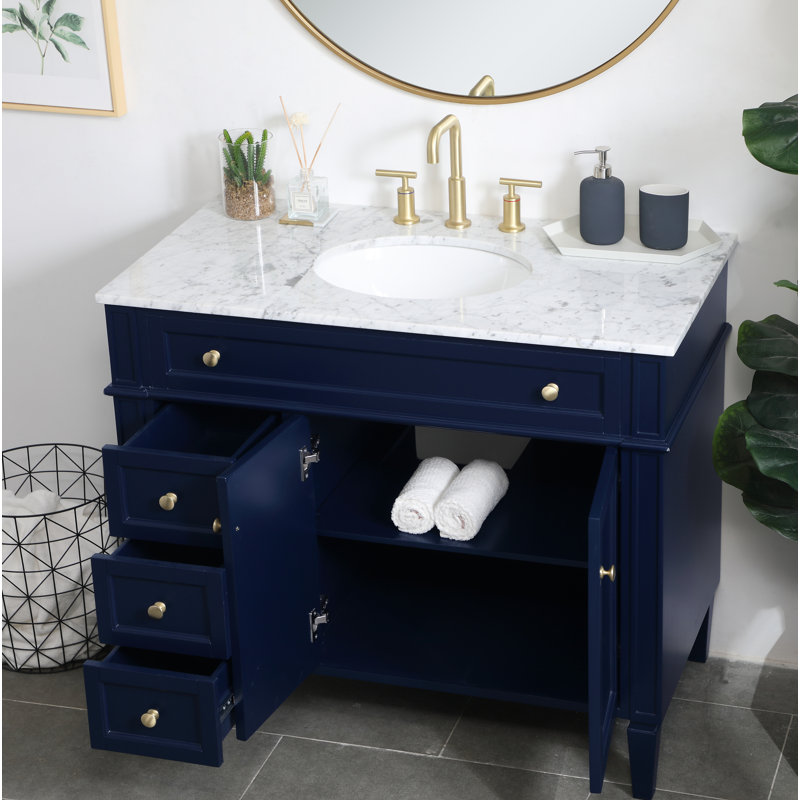 Ensemble de meuble-lavabo simple 40 "Rivers, Bleu