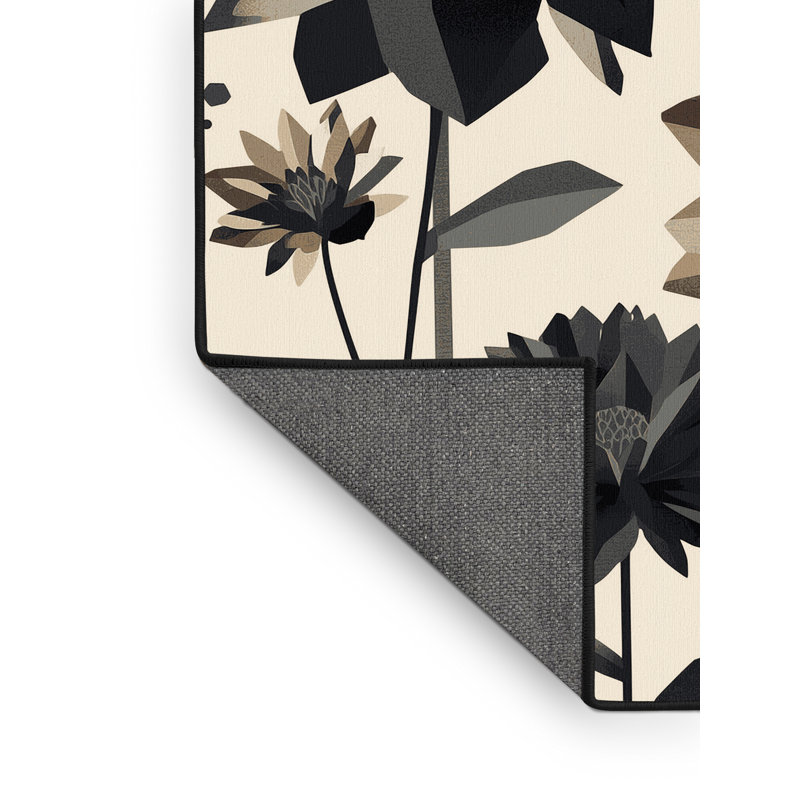Tapis beige moelleux moelleux à motif géométrique d'inspiration mondiale Esmont, 2 x 5