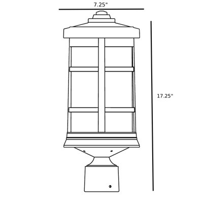 Artisan Cylinder Post Top Fixture with Frosted Acrylic Lens 3000K LED