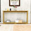 Table d'appoint moderne en bois avec motif ondulé - table de couloir étroite-1726672139