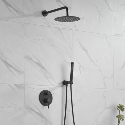 Complete Shower System with Rough-in Valve with 12 Inches Round Rain Shower Head
