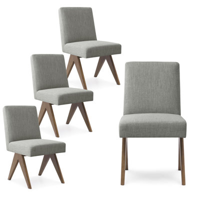 Ommar Set of 4 18'' Seat Height Upholstered Solid Wood Full Back Dining Chair