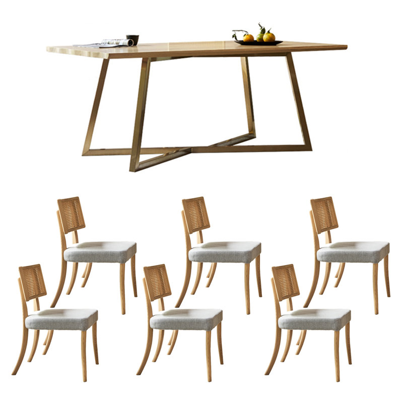 Ensemble de table de salle à manger en acier inoxydable, H 30,12 po x L 62,99 po x l 35,43 po