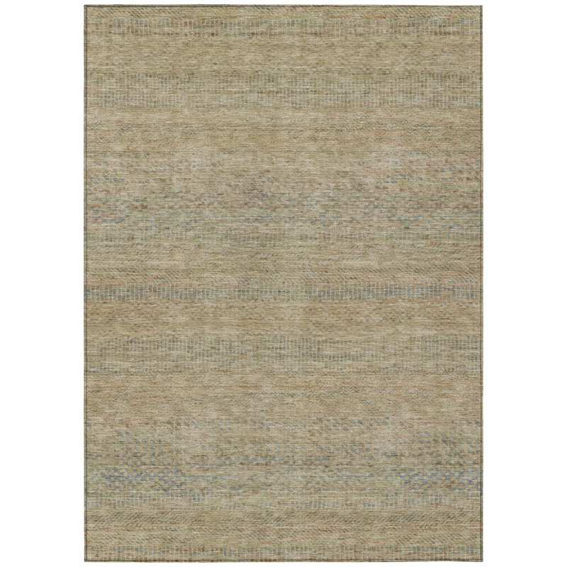 Viviennea Brown Washable Indoor-Outdoor Rug - LOOMLAN, 2'6" x 3'10"