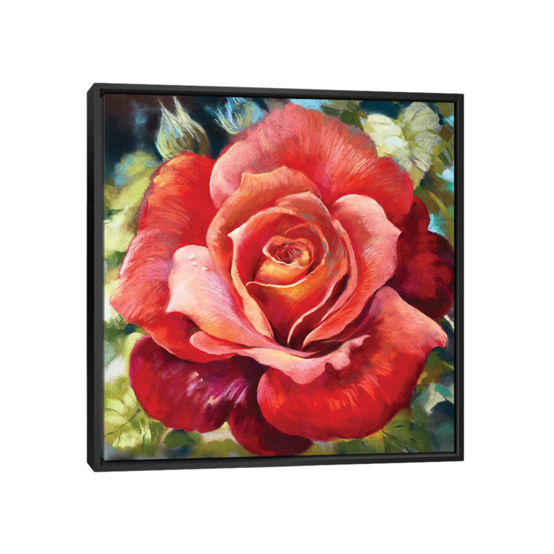 « hot chocolat », impression sur toile, H 18 po x l 18 po x P 1,5 po, Toile avec cadre flottant noir, Pas de tapis