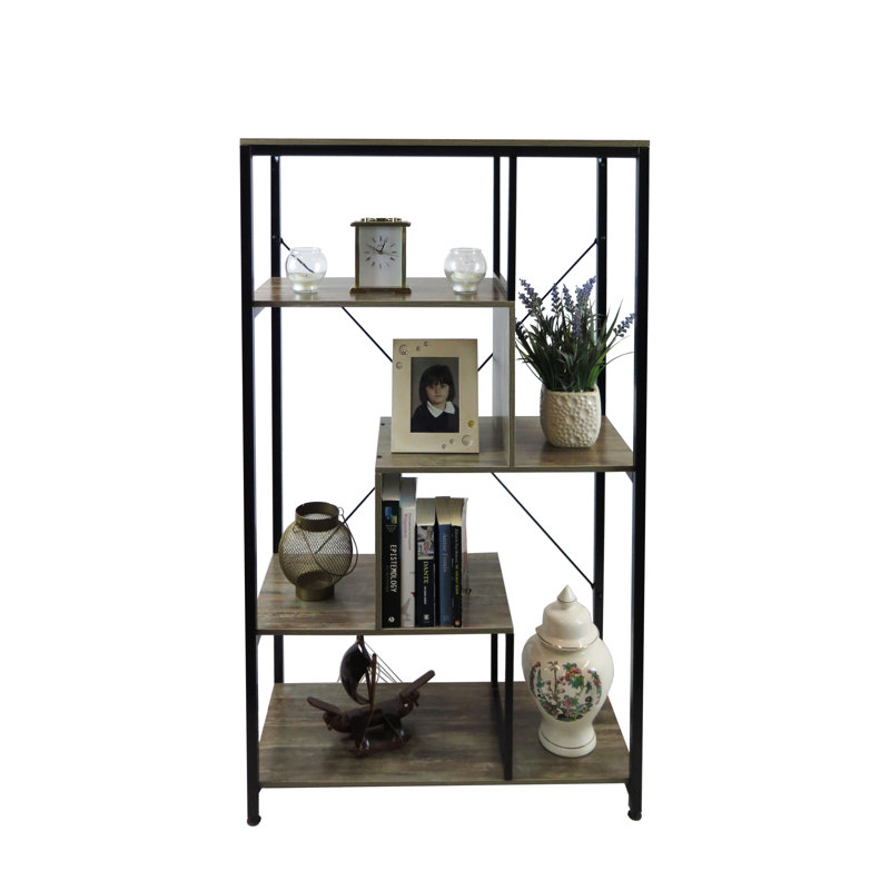 Chalfont 130cm H x 75cm W Steel Geometric Bookcase