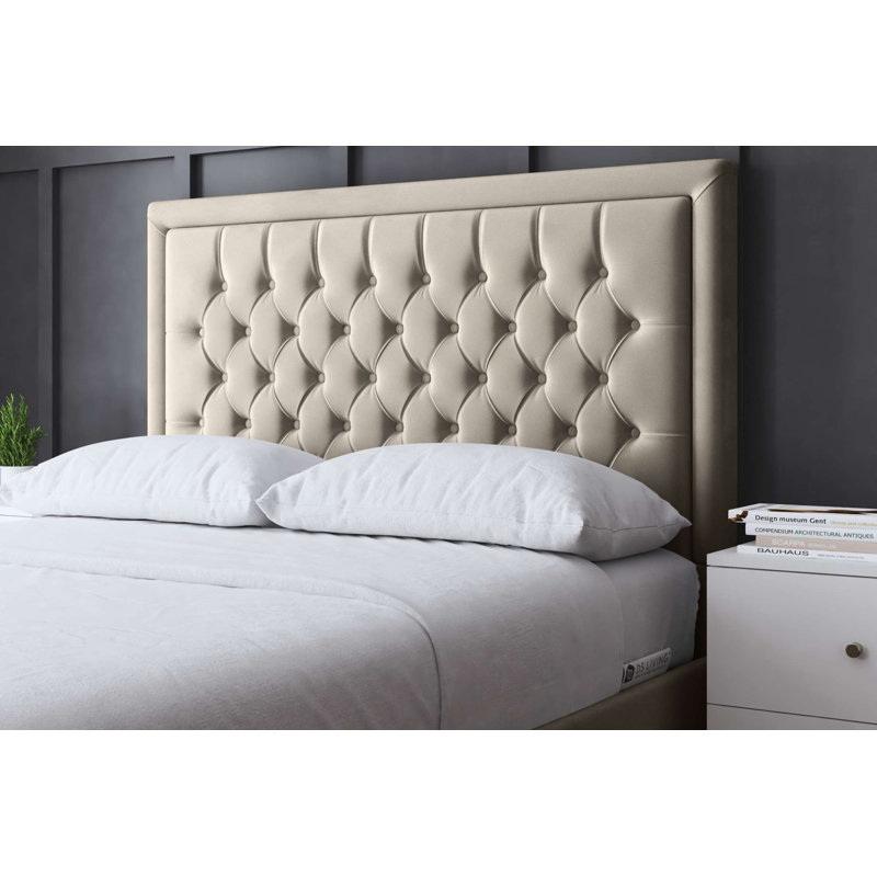 Allegra Upholstered Ottoman Bed with Headboard, Single (3'), Beige