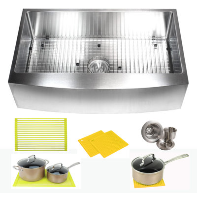 CozyBlock 36'' L Single Bowl Stainless Steel Kitchen Sink