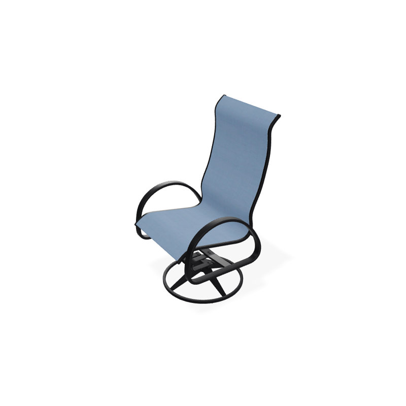 Fauteuil de patio pivotant Hiraku, Noir texturé, Ciel 42D