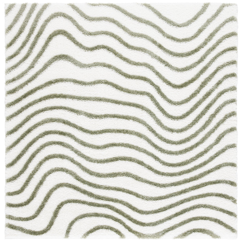 Karmelo Tahoe Shag Performance Abstract Rug, Square 6'7"