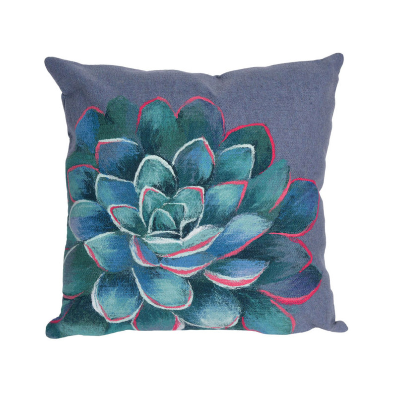 Masie Succulent Indoor/Outdoor Rectangular Pillow Cover & Insert, Blue