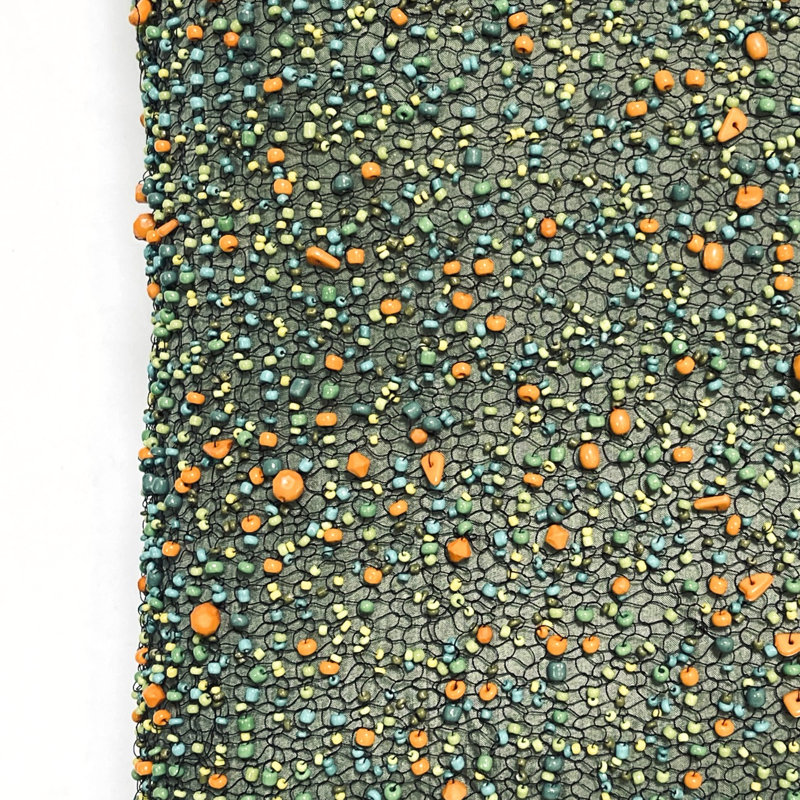Coussin en soie Aoibh, Orange / multicolore