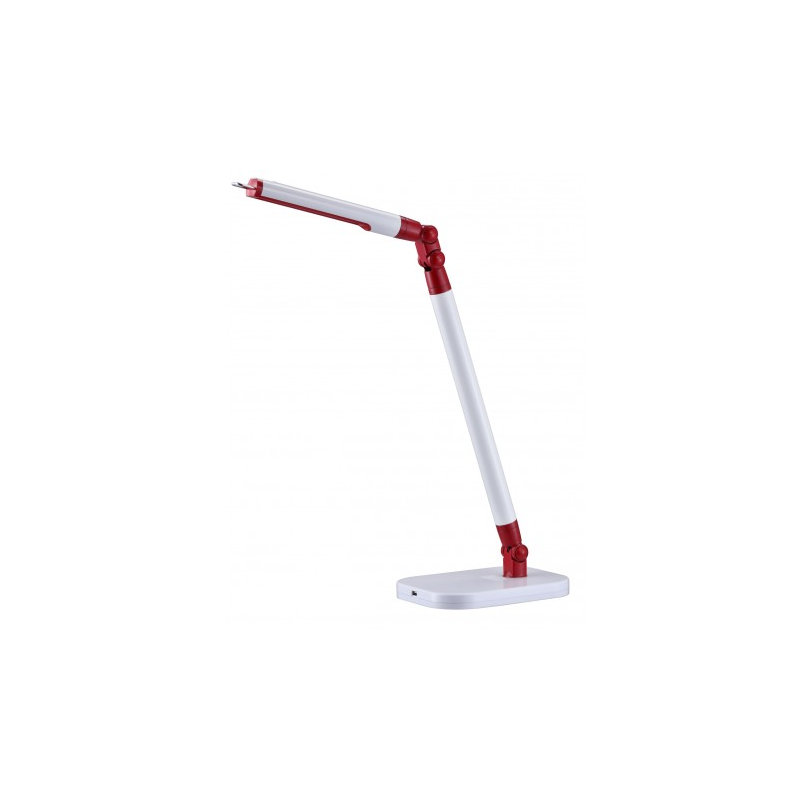 Wylie Metal USB Desk Lamp, White/Red