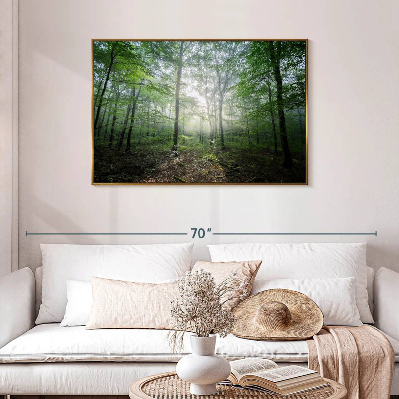 Lighting Forest II, Cadre flottant doré, 43 po x 29 po