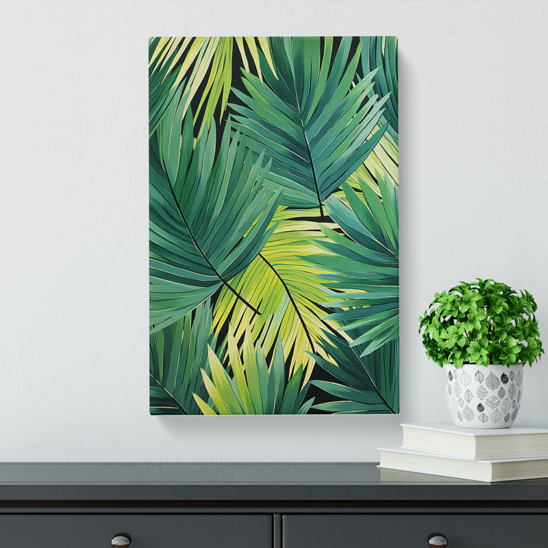Palm Leaf Deco - Wrapped Canvas, 50cm H x 35cm W x 3cm D
