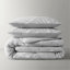 Ensemble de housse de couette pour lit double / grand en coton 3 pièces, gris clair