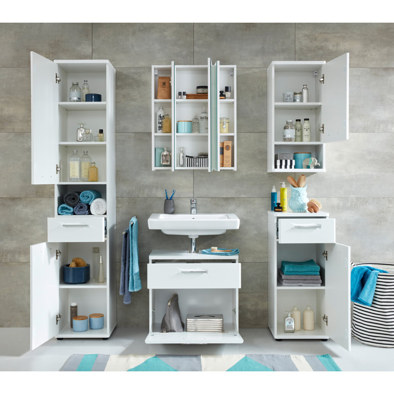 Martesha Bathroom Storage, White