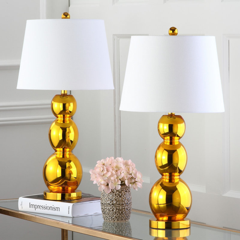 Dearis Glass Table Lamp, Gold