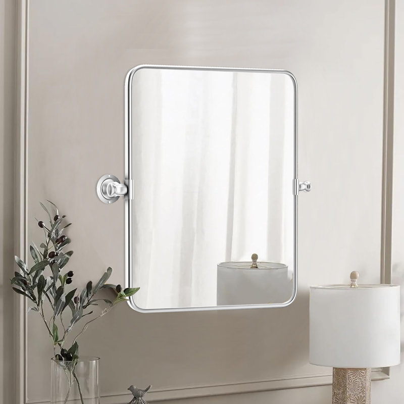 Miroir mural, Verticale, 24 po x 20 po, Argent argent