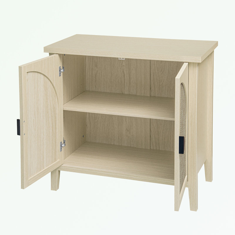 Armoire 2 portes en rotin avec pieds robustes