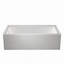 Baignoire en alcôve en acrylique blanc brillant de 60 po x 36 po avec dossier ergonomique et base antidérapante