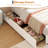 Princess Twin Size Bed Frame with 4 Storage Drawers & LED Lights, Velvet Upholstered Platform Bed with Rainbow Headboard-1297363345-1297363346