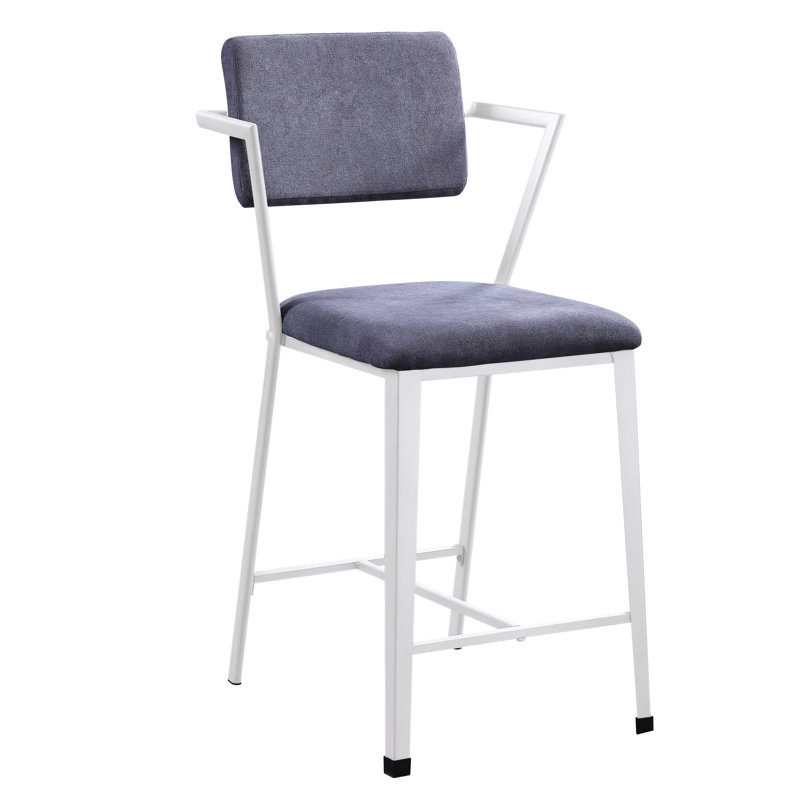 Chaise de salle à manger rembourrée Helmville en gris / blanc (ensemble de 2), Blanc