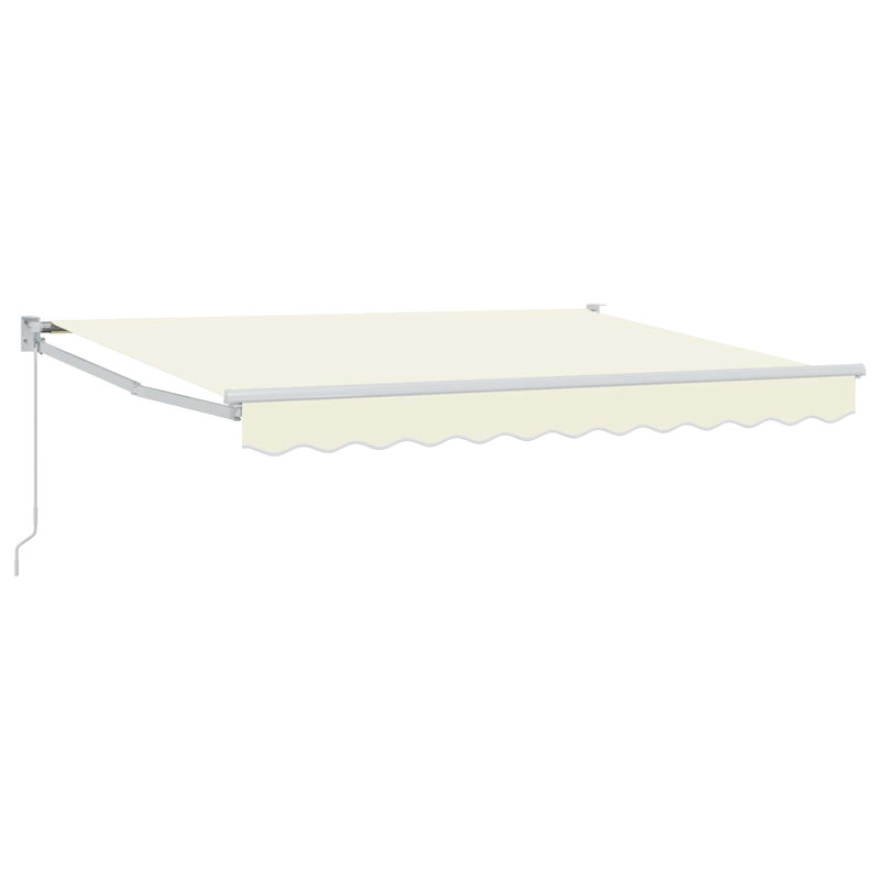 VidaXL 300cm W x 200cm D Polyester Cover Retractable Patio Awning, Cream/White