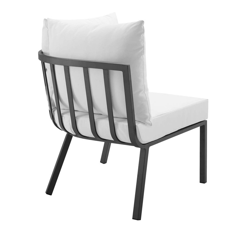 Ensemble de patio extérieur en aluminium 6 pièces Riverside par Modway, Blanc, gris
