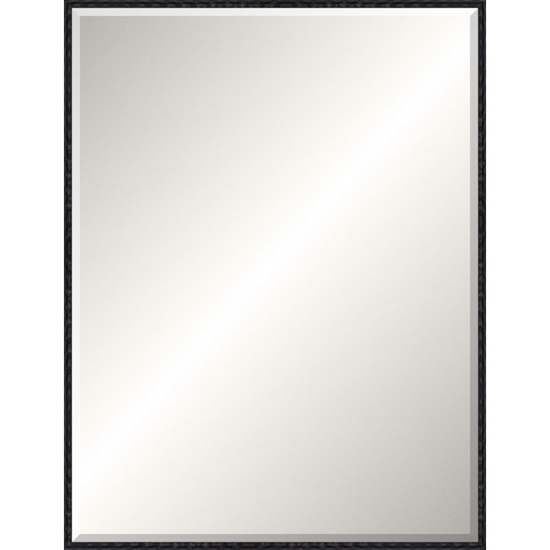 Antique Black Wave Signature Mirror, Medium rectangle
