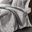 Édredon en coton botanique double / grand gris, 3 pièces, rembourré et 2 taies décoratives, coton, étiqueté, lavable à la machine, option allergène