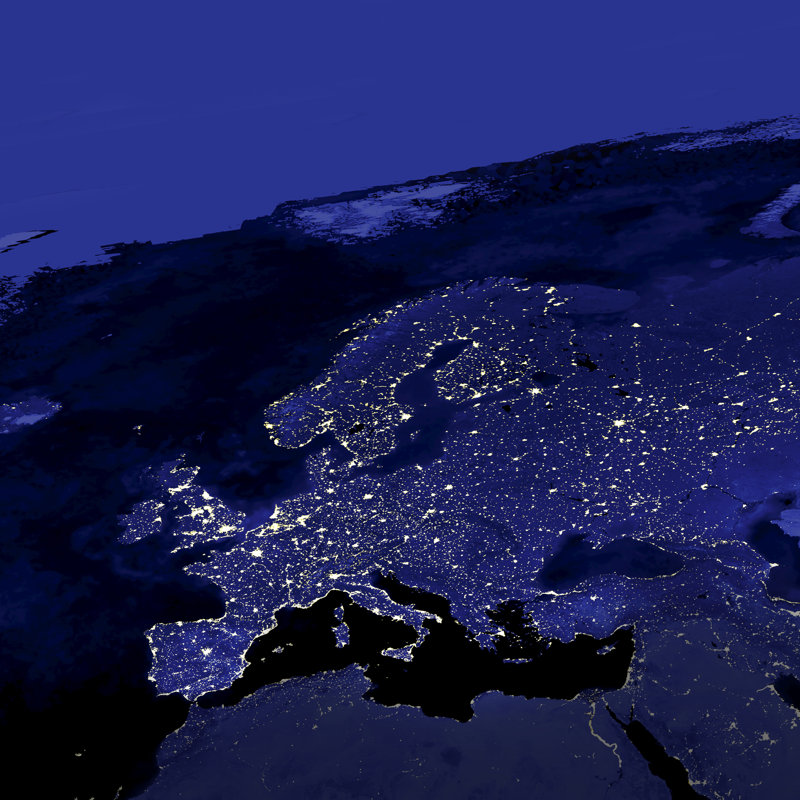 " Europe City Lights " by Gianlucamuscelli, 12" H x 12" W