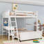 Lit superposé en bois avec bureau d'étude intégré et tiroirs de rangement-901834131-901834130