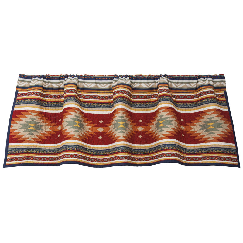 Southwestern Aztec Print Cotton Rod Pocket Valance